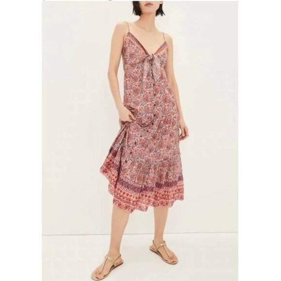 Veronica Beard Red and Purple Midi Dress - Picture 5 of 16